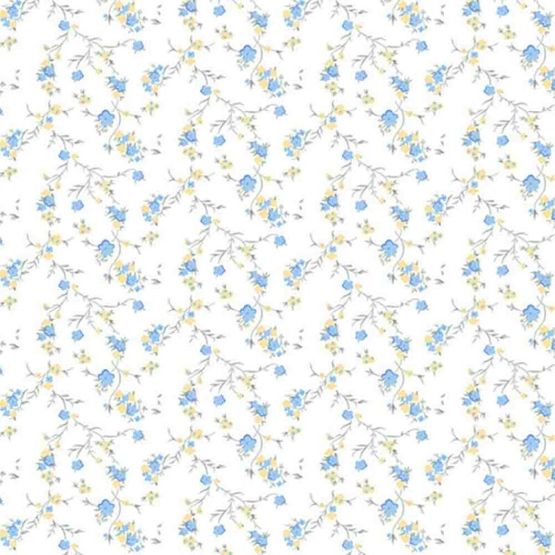 COLEÇÃO ELEGANCE - FLORAL AZUL COM RAMOS - RI