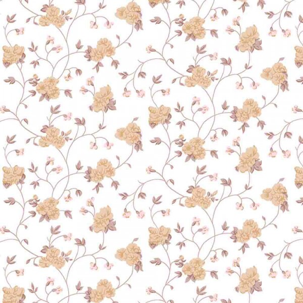 COLEÇÃO ELEGANCE - FLORAL MEDIO BEGE COM RAMOS -RI