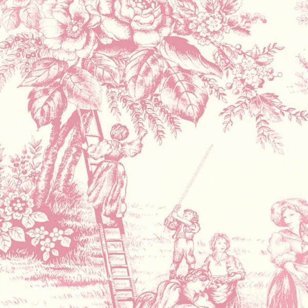 COLEÇÃO TOILE DE JOUY - ROSE FUNDO OFF WHITE - ( FD 300 ) - R / T
