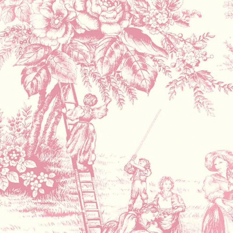 COLEÇÃO TOILE DE JOUY - ROSE FUNDO OFF WHITE - ( FD 300 ) - R / T