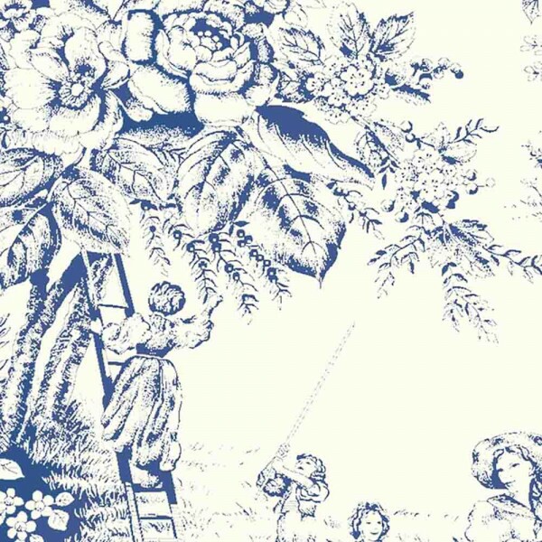 COLEÇÃO TOILE DE JOUY - AZUL FUNDO OFF WHITE - ( FD 300 ) - R / T