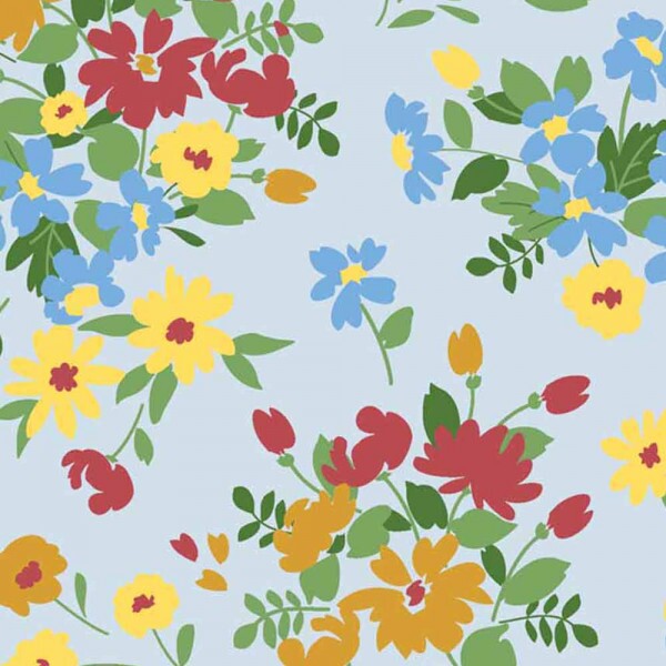 F L 2023 - COLEÇÃO TRIPLICE - FLORAL AZUL CLARO