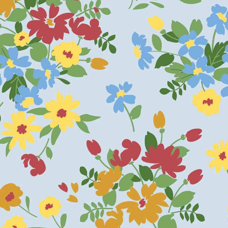 F L 2023 - COLEÇÃO TRIPLICE - FLORAL AZUL CLARO