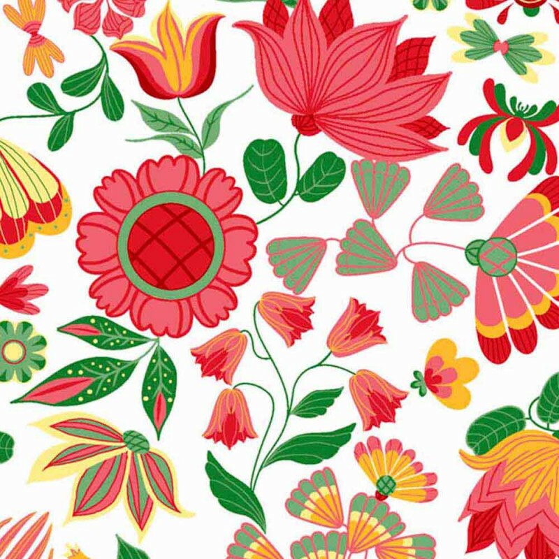 COLEÇÃO ART NOUVEAU - FLORAL MEDIO FD BRANCO