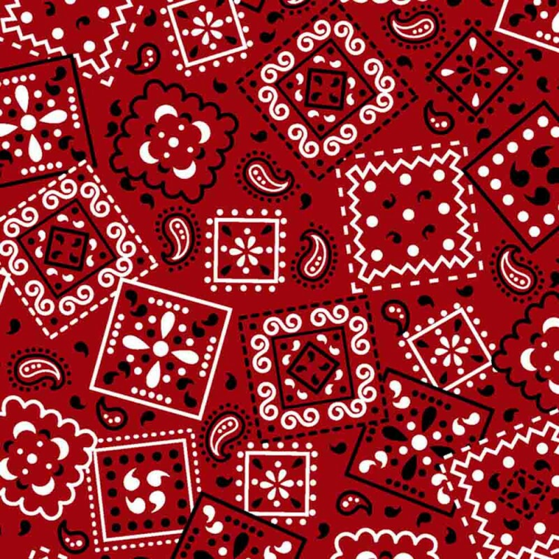 TRIC. NEW PREMIUM - COLEÇÃO ESSENTIALS - PATCHWORK BANDANA  FD VERMELHO