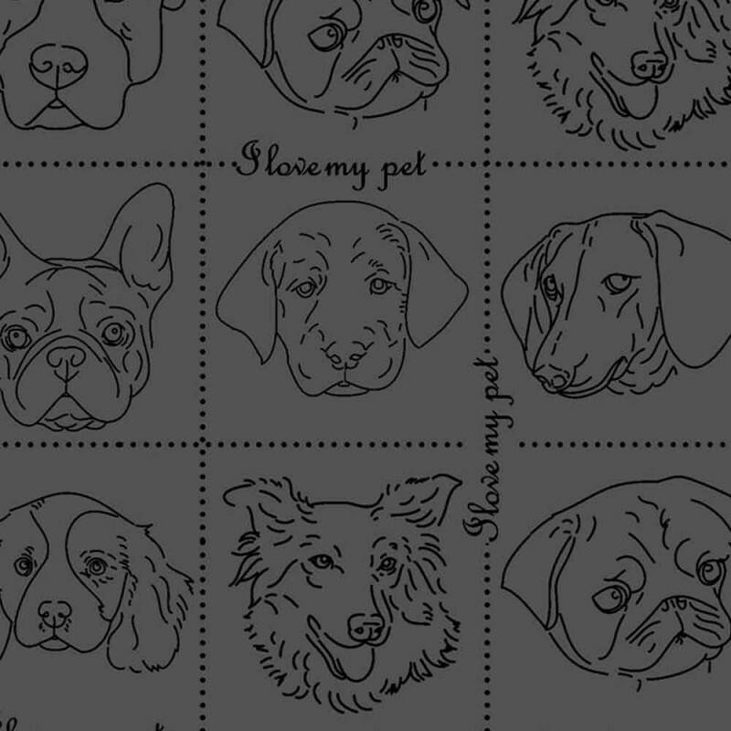 TRIC. NEW PREMIUM - COLEÇÃO ESSENTIALS - DOGS FUNDO CINZA