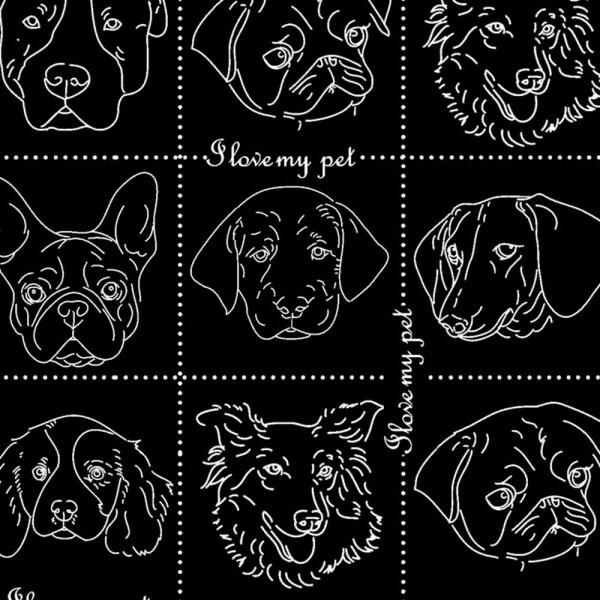 TRIC. NEW PREMIUM - COLEÇÃO ESSENTIALS - DOGS FUNDO PRETO