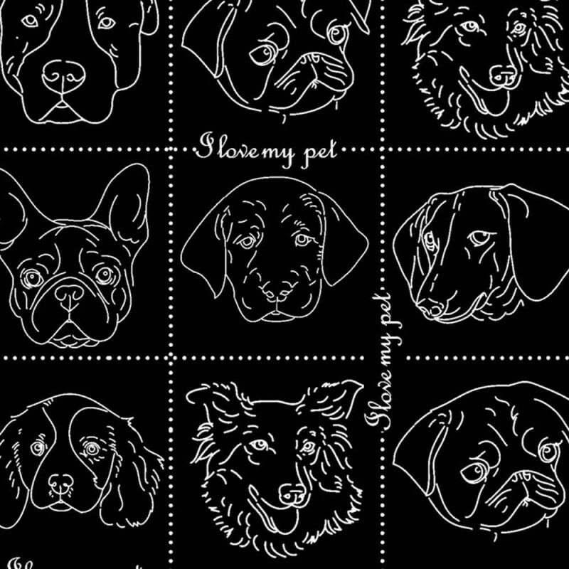 TRIC. NEW PREMIUM - COLEÇÃO ESSENTIALS - DOGS FUNDO PRETO