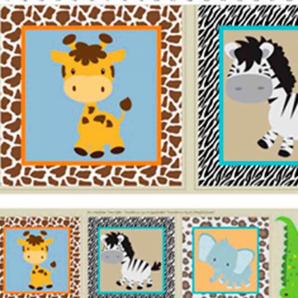 DIGITAL - PAINEL ALMOFADAS SAFARI - QUADRADAS 40CM X 40CM / JACARÉ 20CM X 65CM - ( 9026-97 ) - P