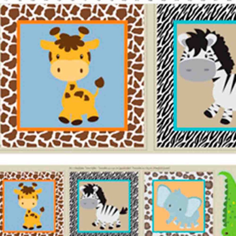 DIGITAL - PAINEL ALMOFADAS SAFARI - QUADRADAS 40CM X 40CM / JACARÉ 20CM X 65CM - ( 9026-97 ) - P