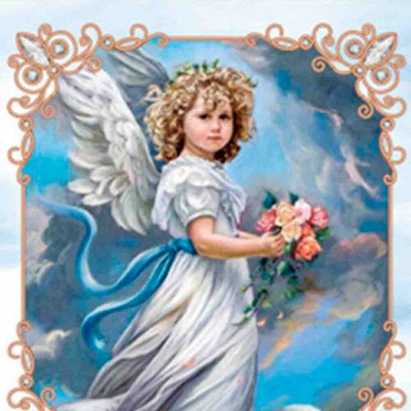 DIGITAL - BARRADO DE ANJOS GRANDE 20CM X 20CM - ( 9000-55 ) - P