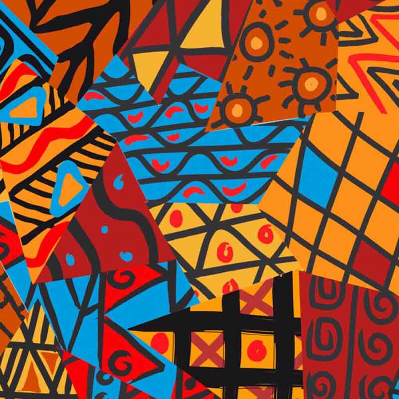 COLEÇÃO AFRICA DIGITAL - AZUL C/ LARANJA - ( 80172 VAR,01 ) - ( E8204 ) -