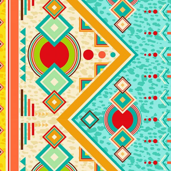 COLEÇÃO AFRICA - TRIC. DIGITAL - GEOMETRICO AZUL - ( 82637 VAR,01 ) - C