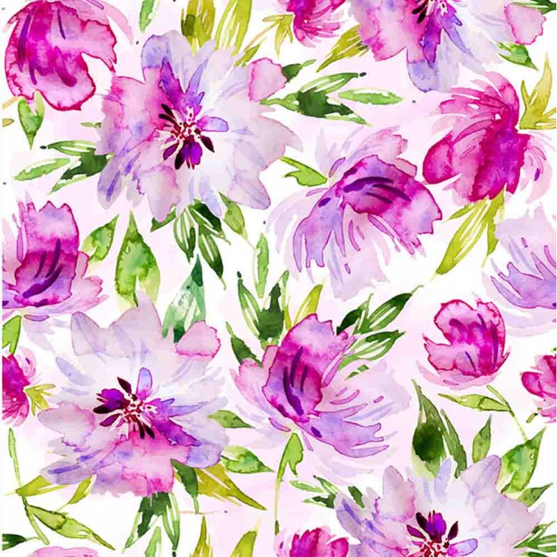 COLEÇÃO GARDEN - TRIC. DIGITAL - FLORAL AQUARELADO - ( 83672 VAR,01 ) - C