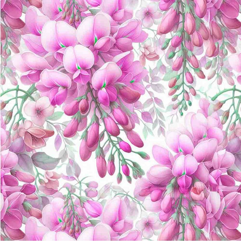 COLEÇÃO GARDEN - TRIC. DIGITAL - FLORAL GLICINIAS - ( 83671 VAR,01 ) - C