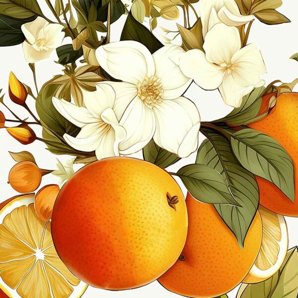 COLEÇÃO ORANGES - TRIC. DIGITAL - LARANJA C/ FLORES - ( 83681 VAR,01 - ) - C