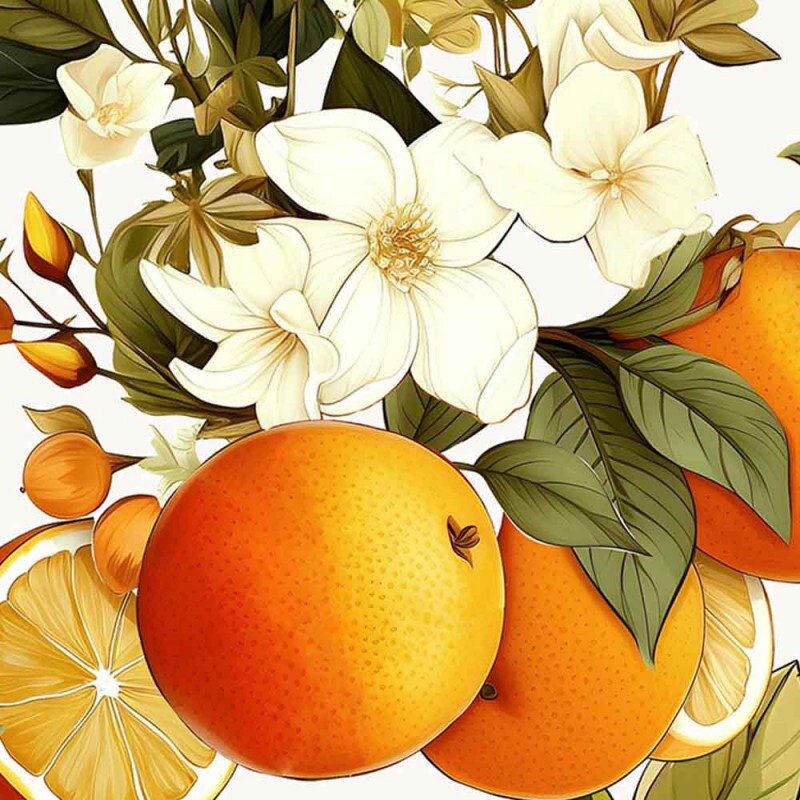 COLEÇÃO ORANGES - TRIC. DIGITAL - LARANJA C/ FLORES - ( 83681 VAR,01 - ) - C