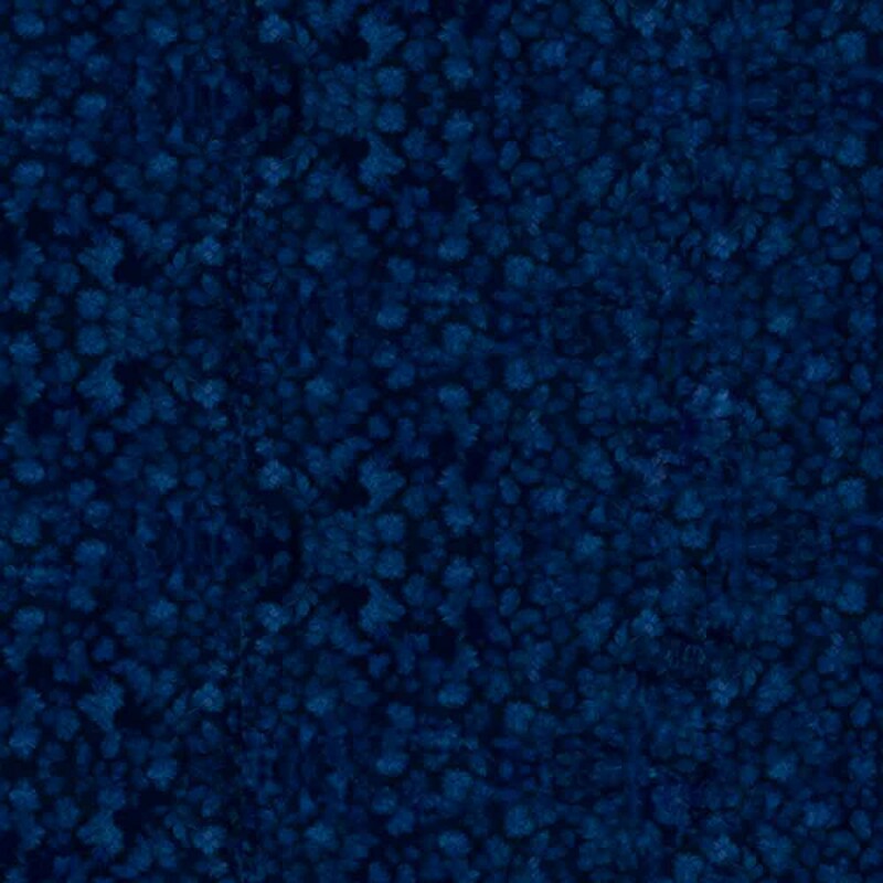 COLEÇÃO JARDIM DE ROSAS - TRIC. EST. DIGITAL - FLORAL PEQUENO FD AZUL - C