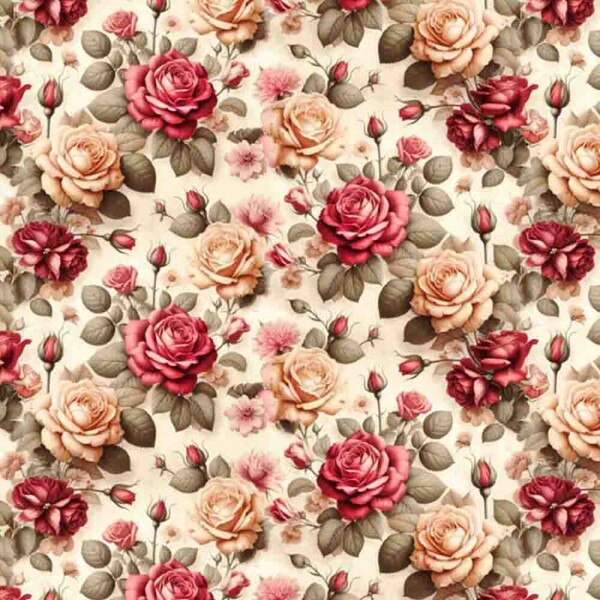 COLEÇÃO JARDIM DE ROSAS - TRIC. EST. DIGITAL - ROSAS FD BEGE - 85659-001