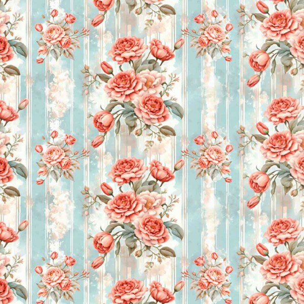 TRICOL. COLEÇÃO JARDIM DE ROSAS - CAMELIAS E TULIPAS C/ TEXTURA 100% ALGODÃO 86108/001