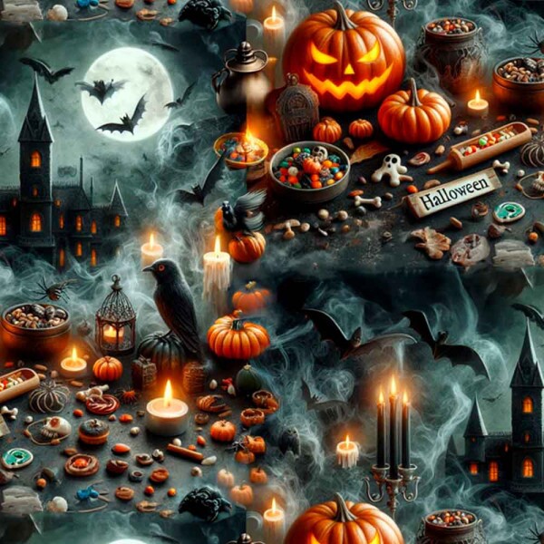 COLEÇÃO DIGITAL HALLOWEEN 2024 - TRIC. EST. DIGITAL - CASTELO C/ MORCEGO  - C