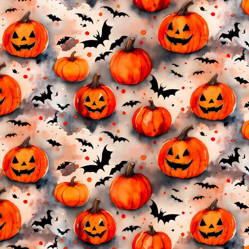 COLEÇÃO DIGITAL HALLOWEEN 2024 - TRIC. EST. DIGITAL - ABOBORA C/ MORCEGO  - C