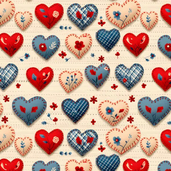 COLEÇÃO AMERICANA - TRIC. EST. DIGITAL -  CORAÇOES C/ TEXTURA - C