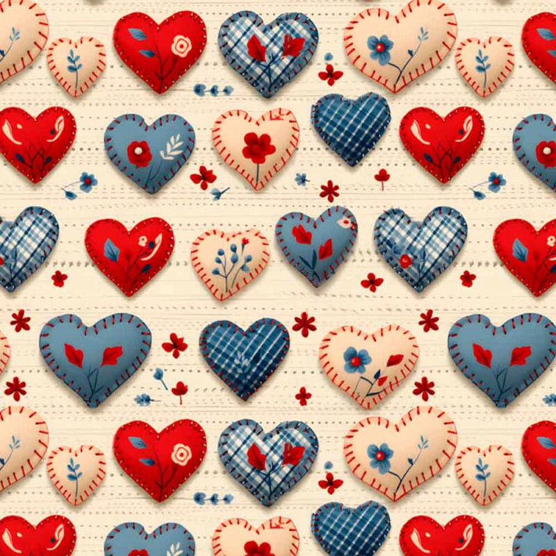 COLEÇÃO AMERICANA - TRIC. EST. DIGITAL -  CORAÇOES C/ TEXTURA - C