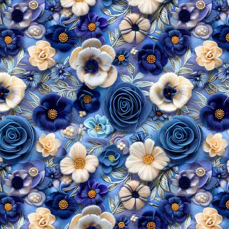 COLEÇÃO HEARTSEASE - TRIC. EST. DIGITAL - ROSAS AZUL - ( 87135 var,01 ) - C