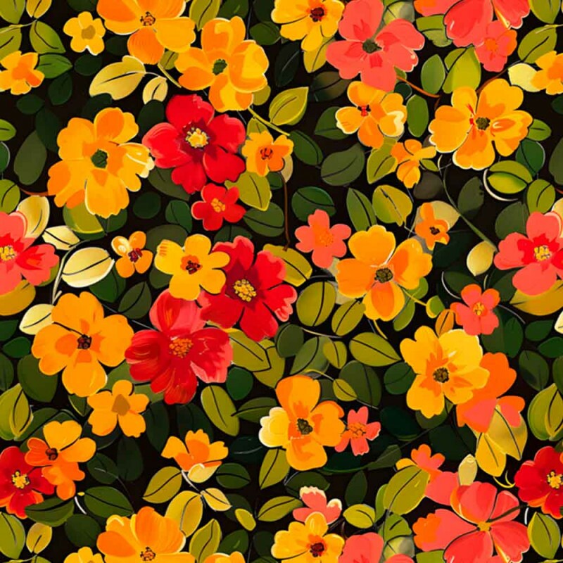 COLEÇÃO SPLENDOR - TRIC. EST. DIGITAL - FLORAL MEDIO AMARELOS - ( 87138 var,01 ) - C