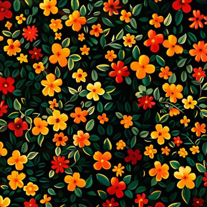 COLEÇÃO SPLENDOR - TRIC. EST. DIGITAL - FLORAL PEQUENO AMARELOS - 87139 C