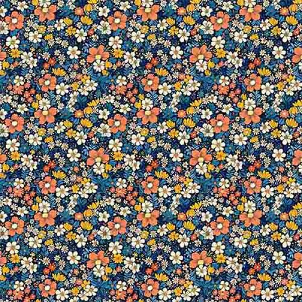 COLEÇÃO SPRING - TRIC. EST. DIGITAL - FLORAL MIUDO AZUL- ( 87119 var,01 ) - C