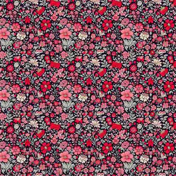 COLEÇÃO SPRING - TRIC. EST. DIGITAL - FLORAL MIUDO VERMELHO - ( 87120 var,01 ) - C
