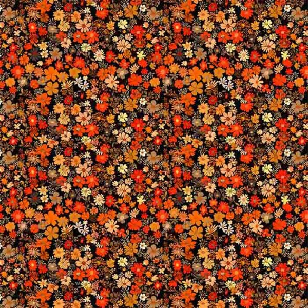 COLEÇÃO SPRING - TRIC. EST. DIGITAL - FLORAL MIUDO LARANJA - ( 87121 var,01 ) - C