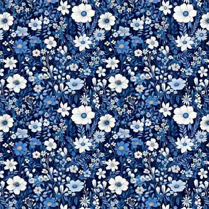 COLEÇÃO SPRING - TRIC. EST. DIGITAL - FLORAL MIUDO BRANCO - ( 87122 var,01 )- ( 87122 var,01 ) - C