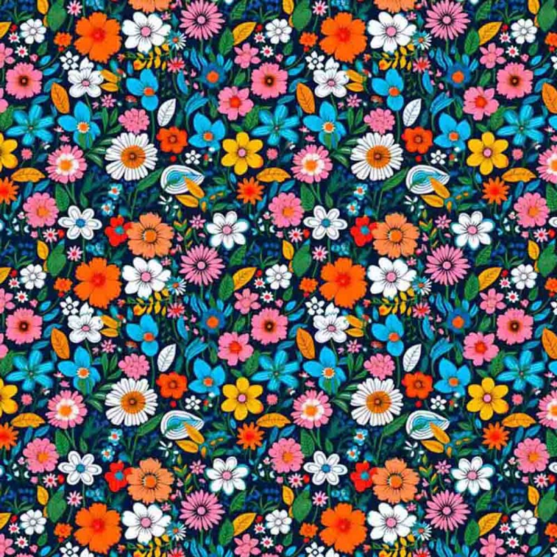 COLEÇÃO SPRING - TRIC. EST. DIGITAL - FLORAL MIUDO TIFFANY- ( 87123 var,01 ) - C