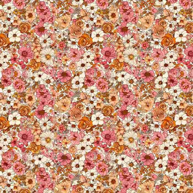 COLEÇÃO SPRING - TRIC. EST. DIGITAL - FLORAL MIUDO ROSE- ( 87128 var,01 ) - C