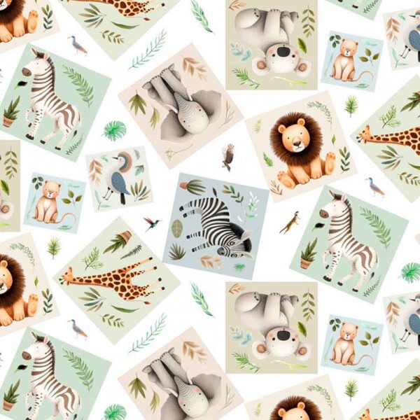 TRICOL. COLEÇÃO SELVA BABY - ANIMAL PATCHWORK 100% ALGODÃO  87813/001