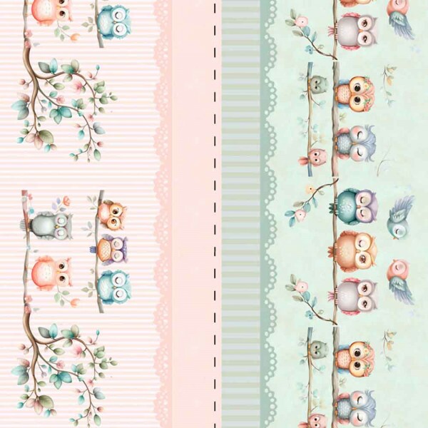 TRICOL. COLEÇÃO CORUJAS - BARRADO DE CORUJAS - 100% ALGODÃO 88415/001