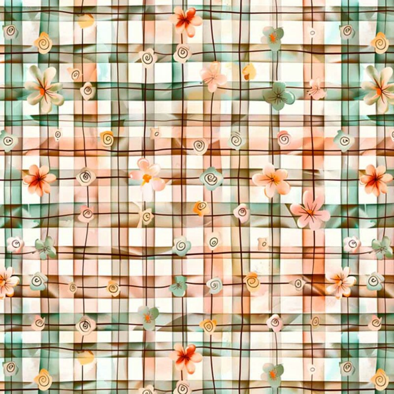 COLEÇÃO MADRIGAL- TRIC. EST. DIGITAL - FLORAL XADREZ  88704-01