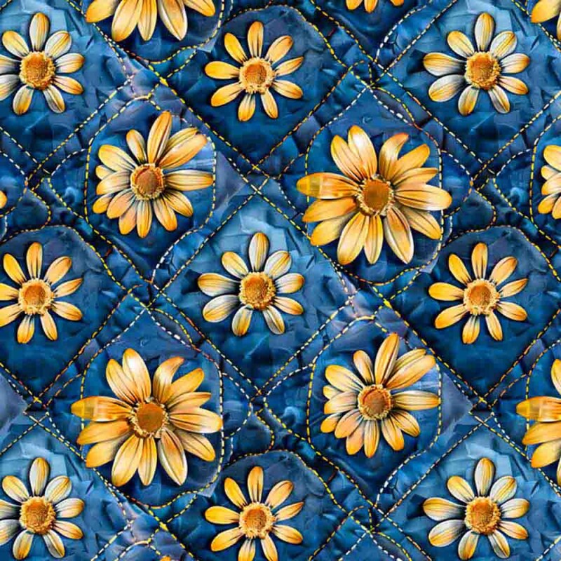 COLEÇÃO JEANS FLORIDO - TRIC. EST. DIGITAL -  FLORAL AMARELO 88803-01