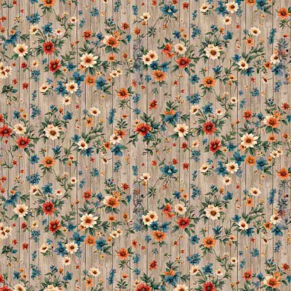 COLEÇÃO COUNTRY LIFE - TRIC. EST. DIGITAL - FLORAL C/TEXTURA 90468-01