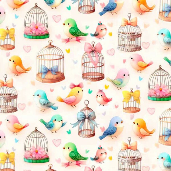 COLEÇÃO BIRDS - TRIC. EST. DIGITAL - PASSAROS C/ GAIOLAS 90528-01