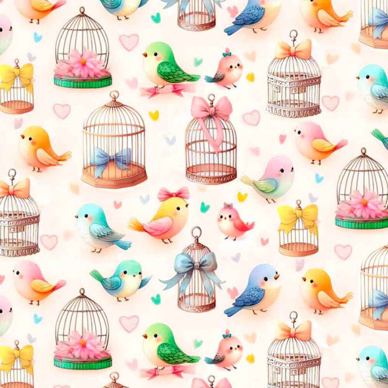 COLEÇÃO BIRDS - TRIC. EST. DIGITAL - PASSAROS C/ GAIOLAS 90528-01