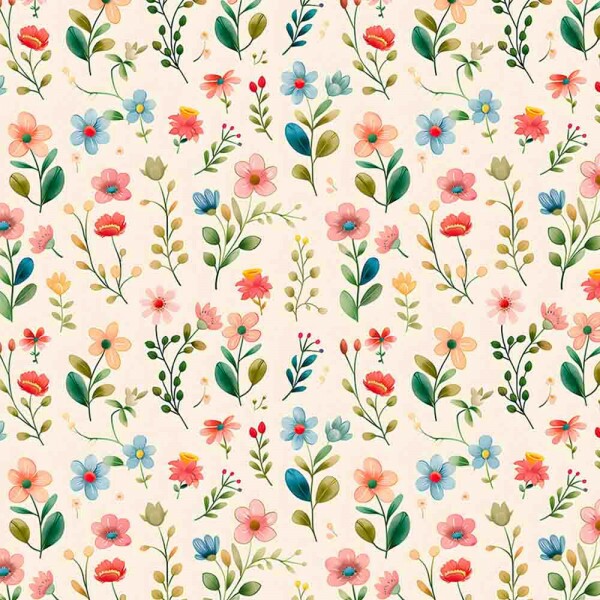 COLEÇÃO TINY FLOWERS  - TRIC. EST. DIGITAL - FLORAL 5 - 92095-001