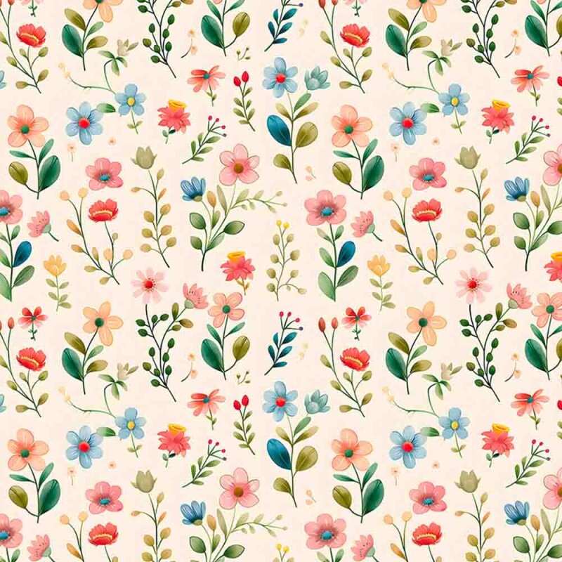 COLEÇÃO TINY FLOWERS  - TRIC. EST. DIGITAL - FLORAL 5 - 92095-001