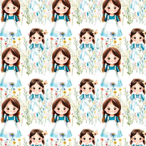 FV25 - COLEÇÃO BLUE DOLLS - TRIC. EST. DIGITAL - MENINAS DE JARDINEIRAS - 92685-001