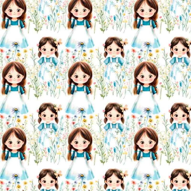 FV25 - COLEÇÃO BLUE DOLLS - TRIC. EST. DIGITAL - MENINAS DE JARDINEIRAS - 92685-001