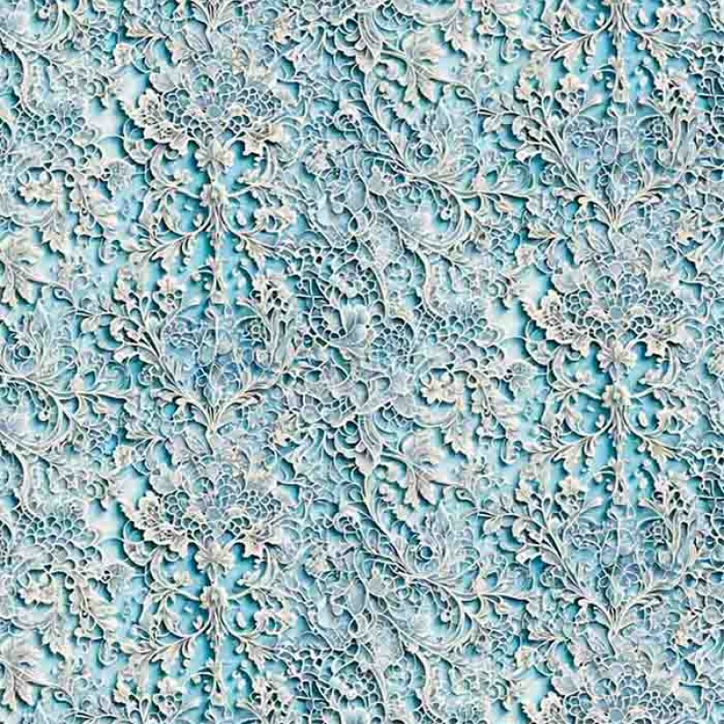 FV25 - COLEÇÃO TEA TIME - SARJA EST. DIGITAL HIDRORREPELENTE - RENDA AZUL - 92678-001