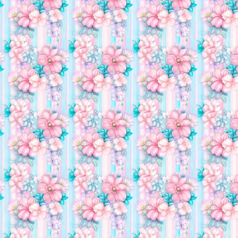 FV25 - COLEÇÃO FLORAL PEACE  - TRIC. EST. DIGITAL - FLORAL LISTRA VERTICAL - 94907-001